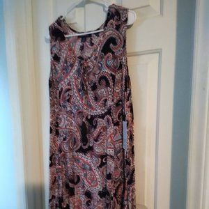 NWT Roaman's Crinkle Paisley Sleeveless 14/16W